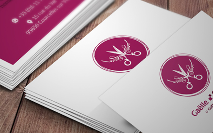 logo et des cartes de visite de Gaëlle Coiffure