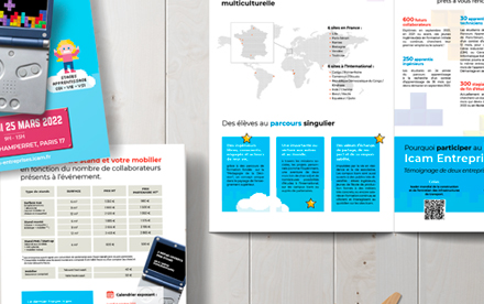 Réalisation du catalogue des entreprises particpant au 12ème forum Icam Entreprises.