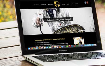 Réalisation du site internet Art Mattwell's by French Khustom, personnalisationn de peinture auto-moto, objets déco.